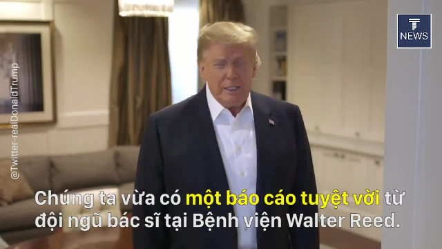 TT Trump đăng video cảm ơn đội ngũ nhân viên y tế Bệnh viện Walter Reed và những người ủng hộ