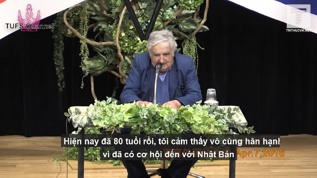 Cựu tổng thống Uruguay - José Mujica phát biểu tại Nhật Bản